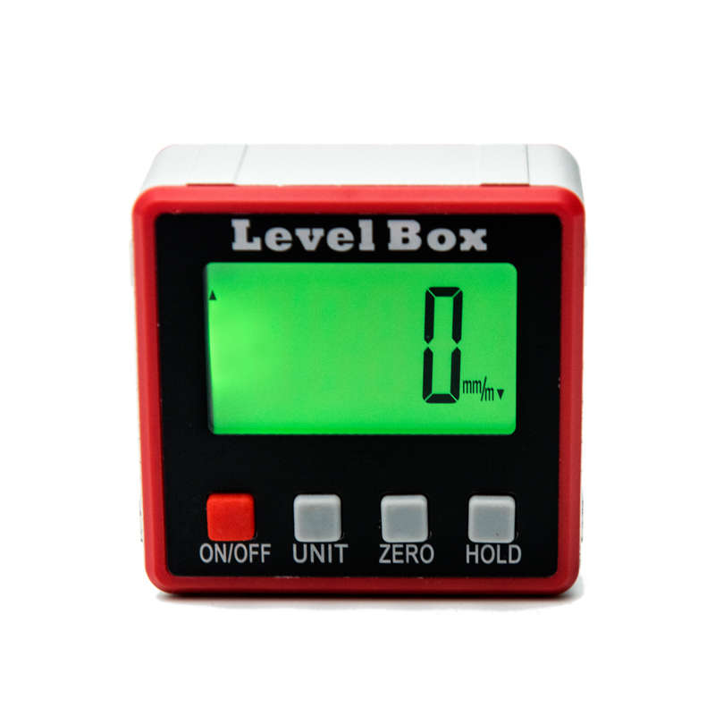 Red Precision Digital Protractor Inclinometer Level Box Digital Angle Finder Bevel Box with Mag