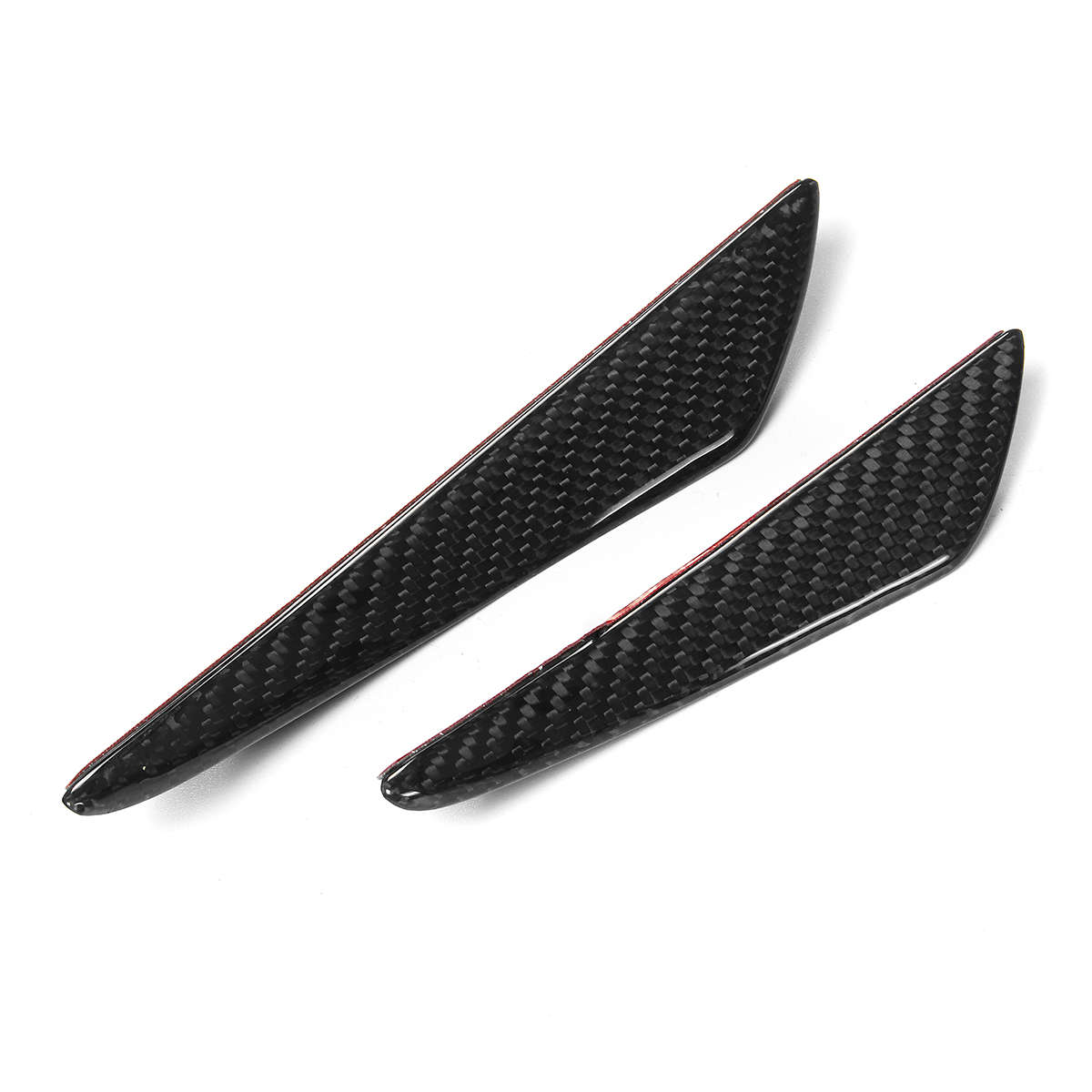 Real Carbon Fiber Side Fins Canards Car Stickers 4PCS for