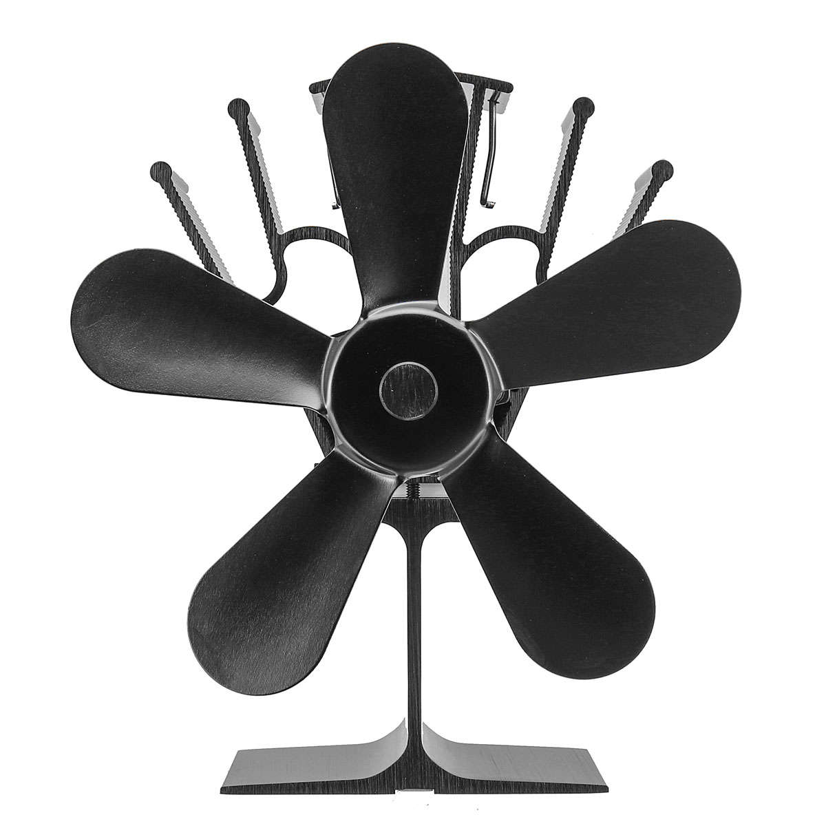 New 5 Blade Heat Self-Powered Stove Fan Wood Log Quiet Burner Fireplace Ecofan