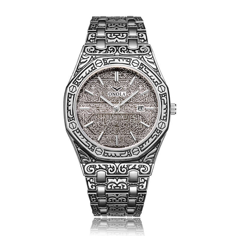 ONOLA ON3808 Fashion Men Watch Date Display Stainless Steel Strap Wate