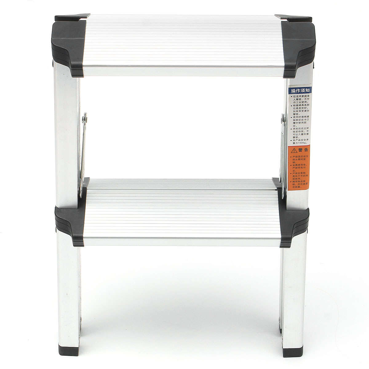 New 150KG Maximum Load 2 Step Stool Folding Ladder Anti Slip Safety Aluminium Ladder