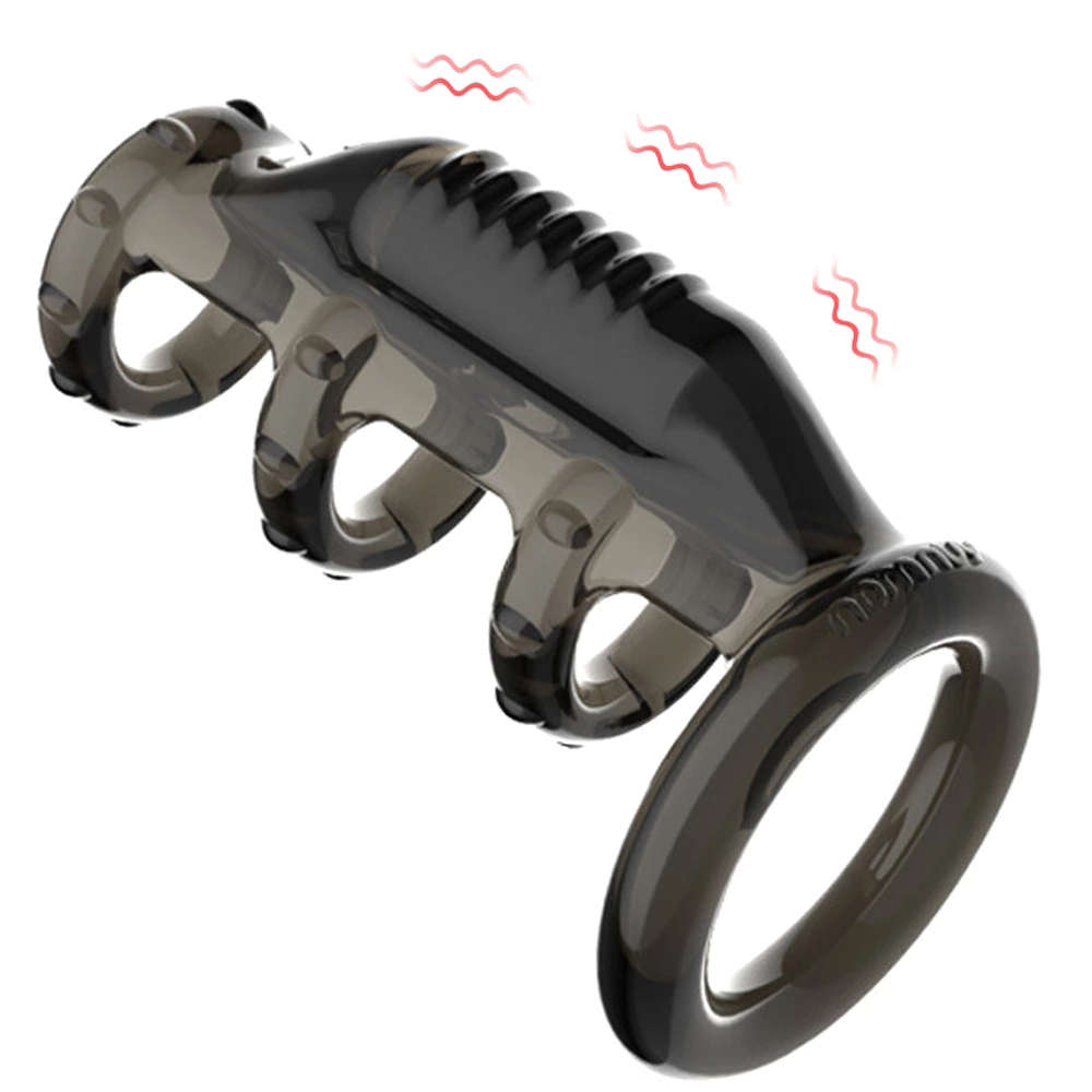 G Spot Stimulator Bullet Vibrator Cock Sleeve Dick Vibrating Ring Ejaculation D