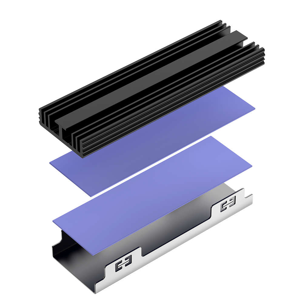 Rocketek M.2 Solid State Disk Heatsink Cooling Silicone Therma Pads Cooler for M.2 NVMe SATA NGFF 22