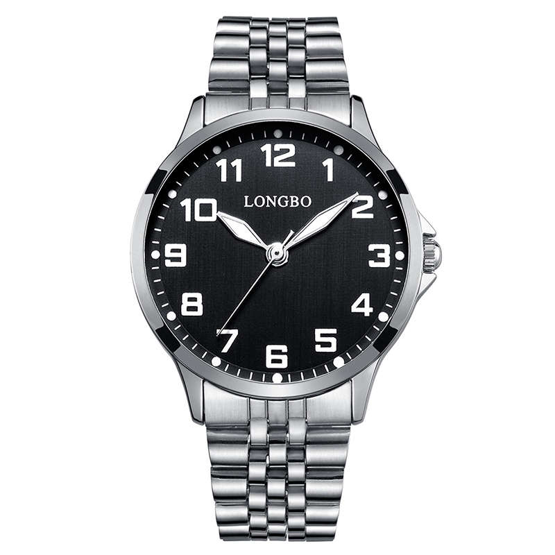 New LONGBO 80499 Luxury Men Women Stainless Steel Strap Simple Casual Dial Coupl