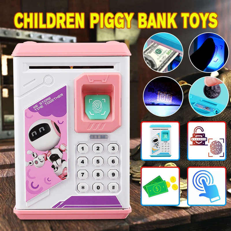 Kids ATM Fingerprint Password Money Box