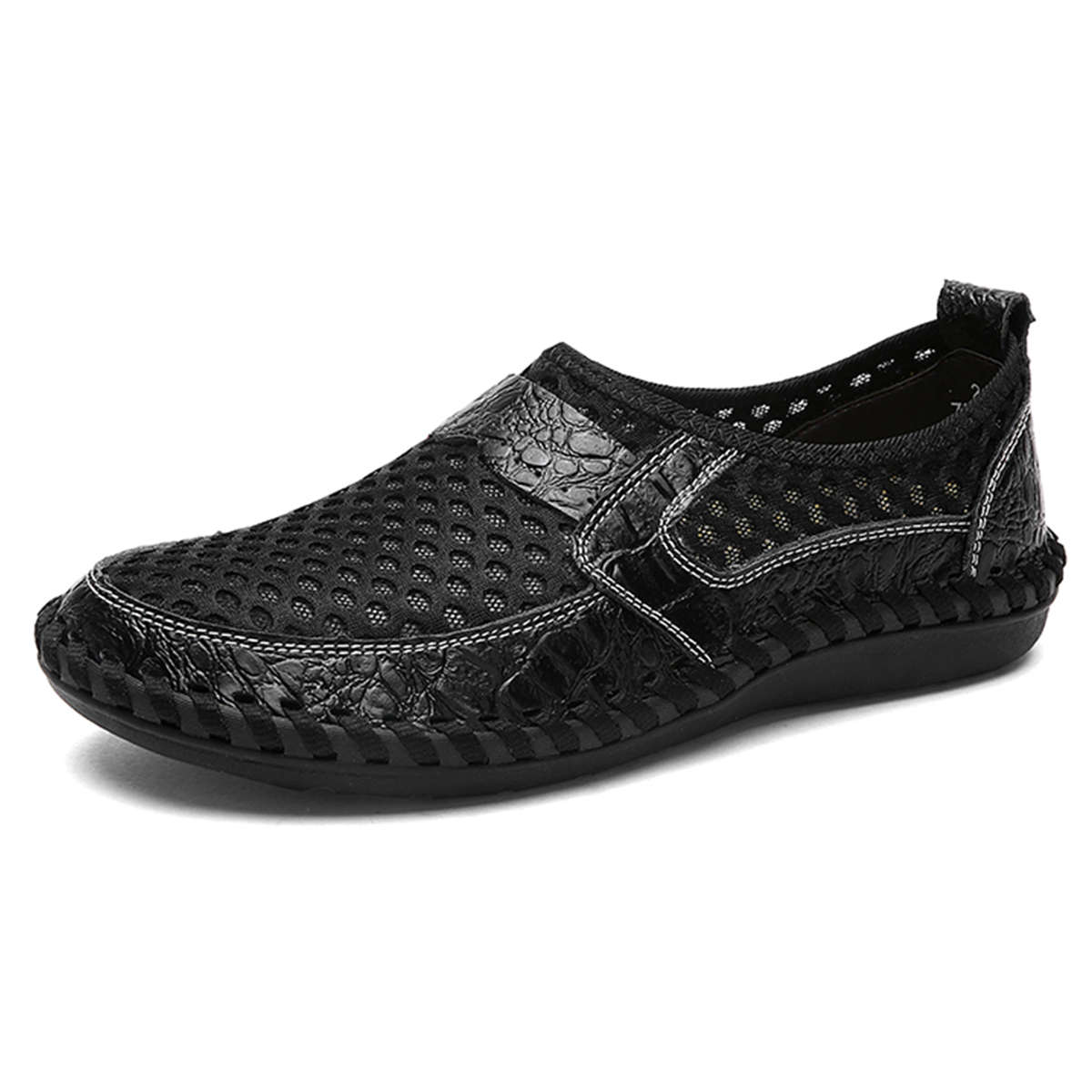 Menico Big Size Men Hand Stitching Breathable Honeycomb Mesh Loafers Flats