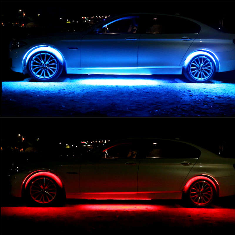4pcs Waterproof RGB Car LED Decoration Lights Strip Underglow Neon Lamp