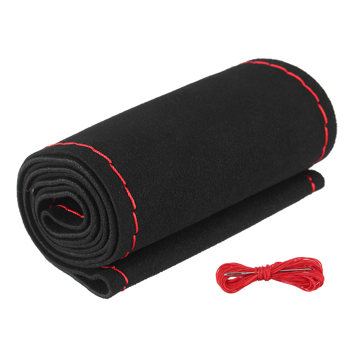 Diy 36/38Cm Car Steering Wheel Covers Super Fiber Suede Leather Universal With Needles And Thread