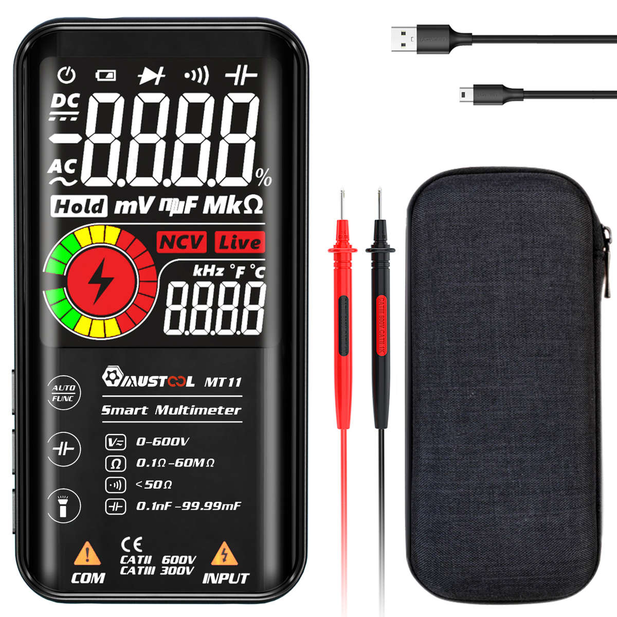 MUSTOOL MT10/MT11 Digital Smart 9999 Counts True-RMS Multimeter Color LCD Displ