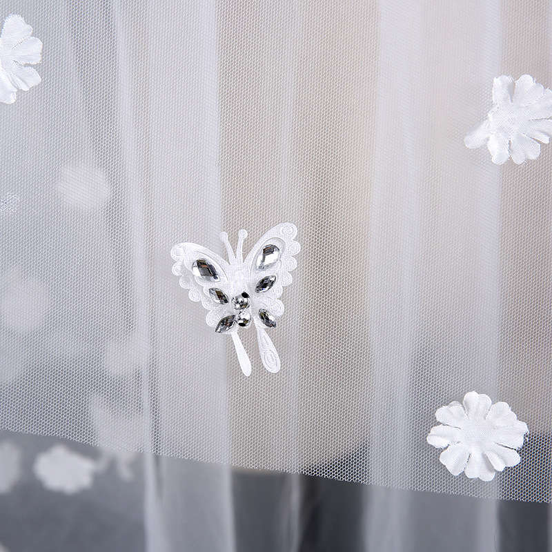 Elegant Ivory Cathedral Length Butterfly Petal Bride Wedding Bridal