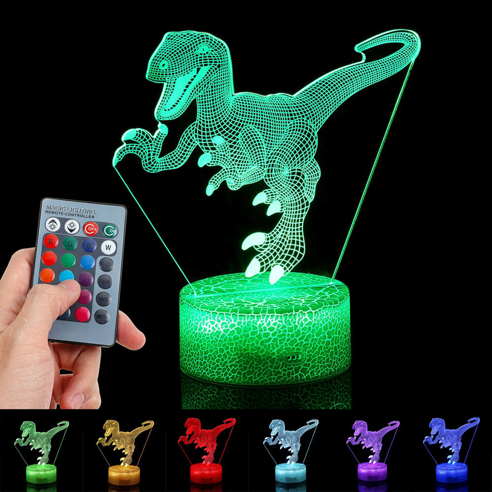 3D Dinosaur Night Light Touch Remote Control Gift Home Decor Sleeping
