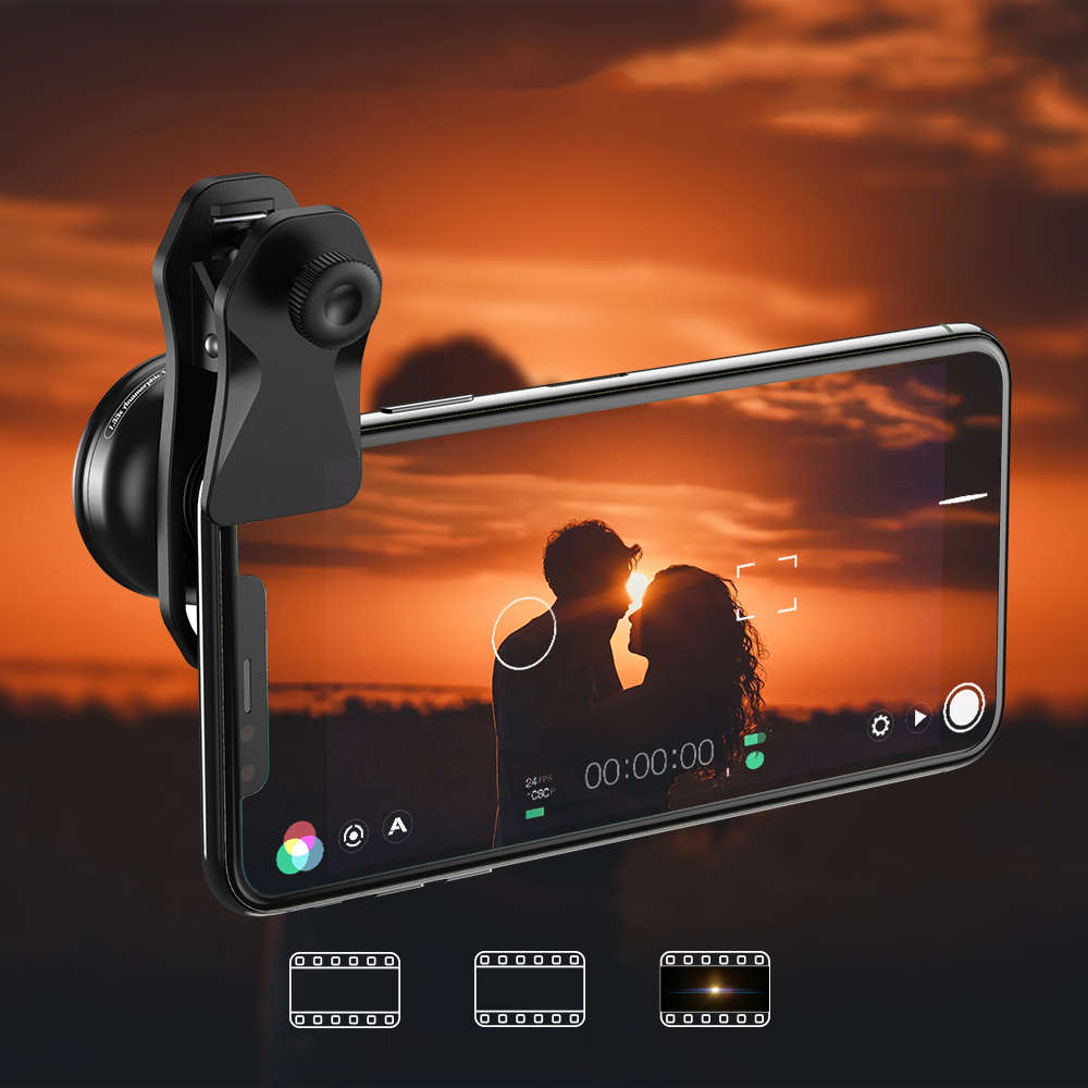 APEXEL 1.33X Anamorphic Lens Professional Phone Camera Lens 4K HD Widescreen Vlog Movie Phone Camcor
