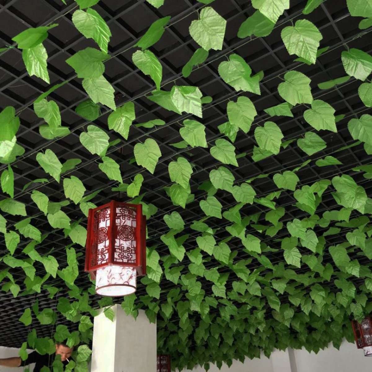 12Pcs/Pack Artificial Greenery Vine Artificial Ivy Leaves Hanging for Home Bath