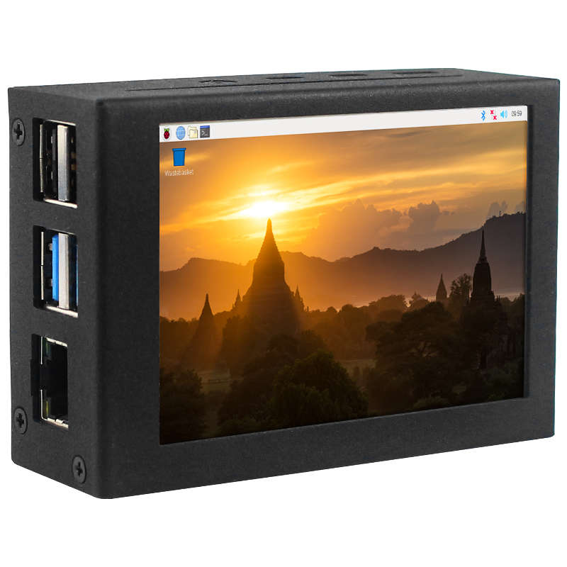 Catda Raspberry Pi 4B 2G 4G 8G Metal Case with 3.5-inch HD Touch Display Scre