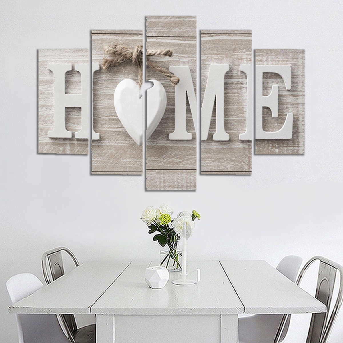 5 Panels Love HOME Wall Art Print Pictures Canvas Wall Art Prints Unframed For Home Decorations...