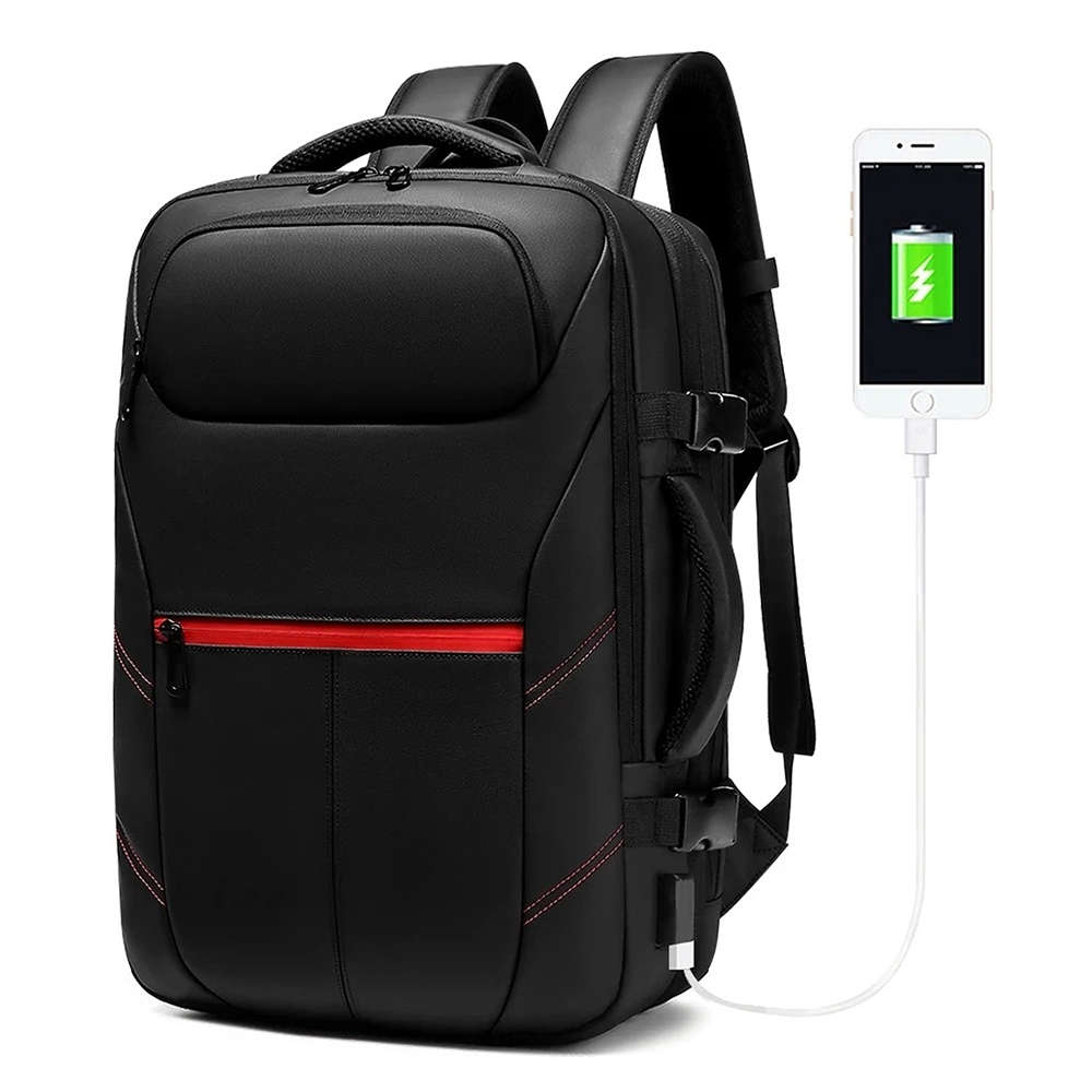 EURCOOL XN-1962 Business Backpack Laptop Bag with USB Charging Travel Shoulders Storage Bag Waterpro