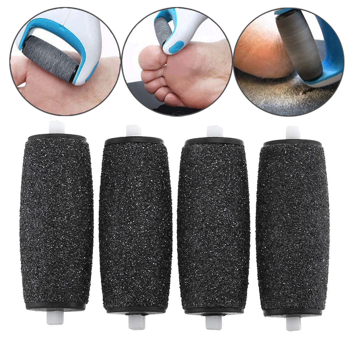4Pcs Replacement Refill Roller Heads For Scholls Velvet Smooth Electric Foot File Express For Skin R