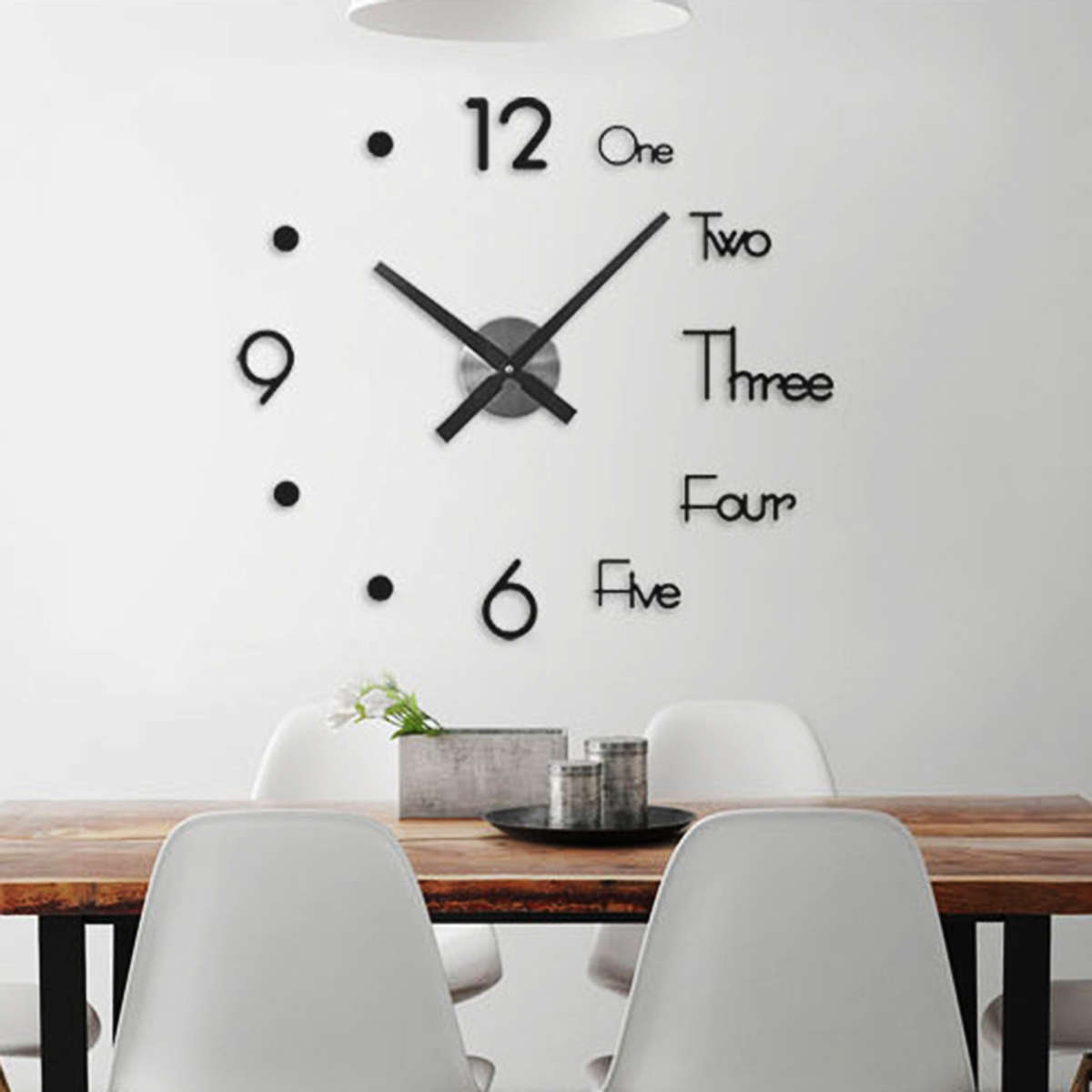 3D DIY Wall Clock Sticker Watch Sticker Acrylic Modern Home Room Decor Unique