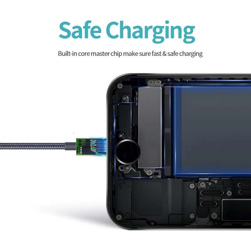 ROMOSS CB25A 3 in 1 for Lightning Type-C Micro USB 2.1A USB Cable for Samsung Galaxy S21 Note S20 ul