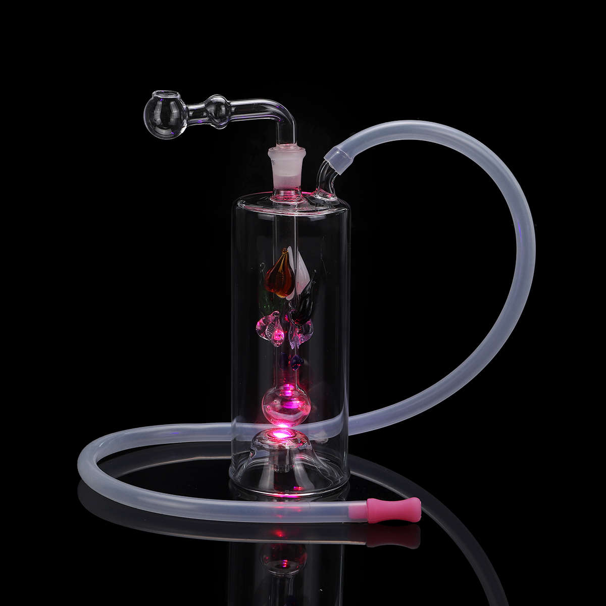 5.5 Inch LED Light Clear Tobaaco Water Glass Pipe Glass Pipes Bottle