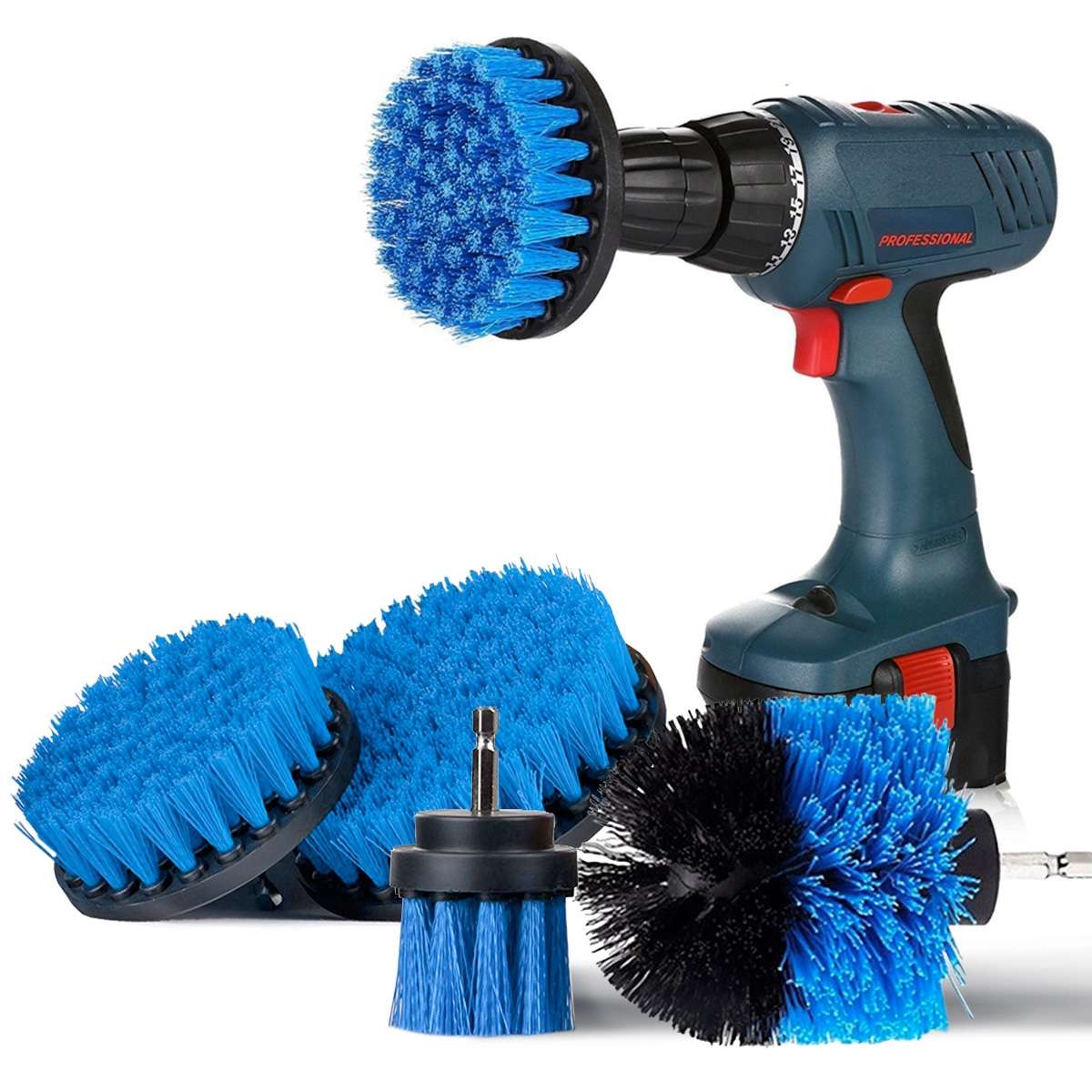 SAFETYON Drill Brush 4 Pieces Attachment Electric Drill Brushes for Cleaning Po