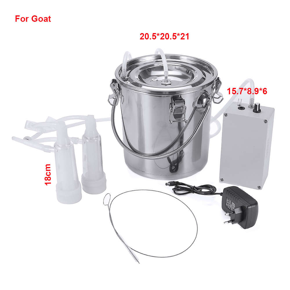 5L Electric Barrel Milking Machine Farm Cow Goat Milker Impulse Type Vacuum Pump Tools