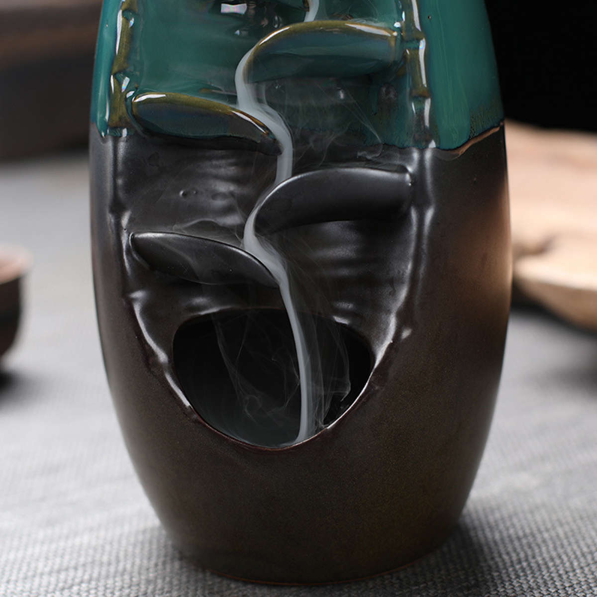 Porcelain Backflow Ceramic Cone Incense Burner Holder Buddhist Censer