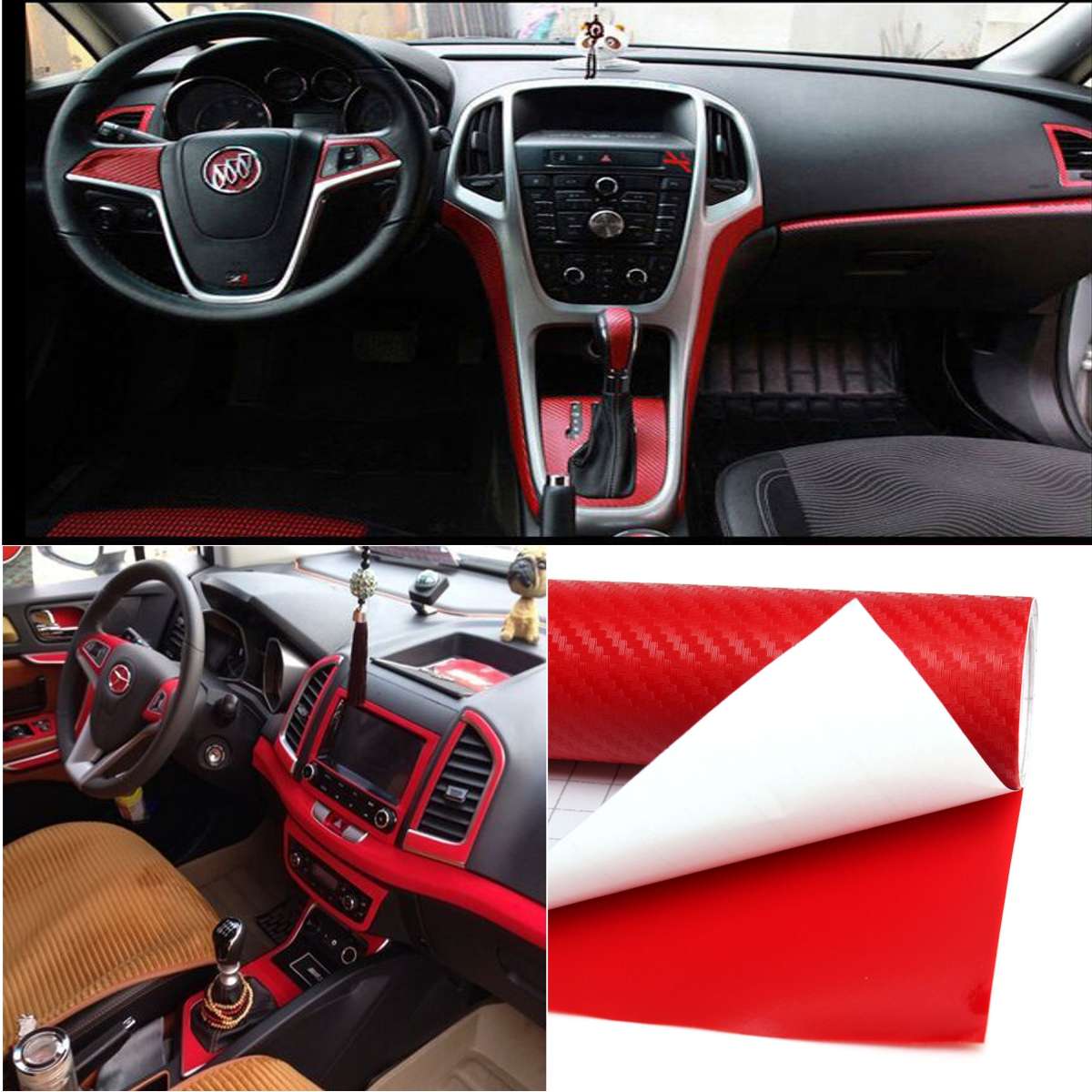 200x30cm DIY Carbon Fiber Vinyl Wrap Roll Film Sticker Car