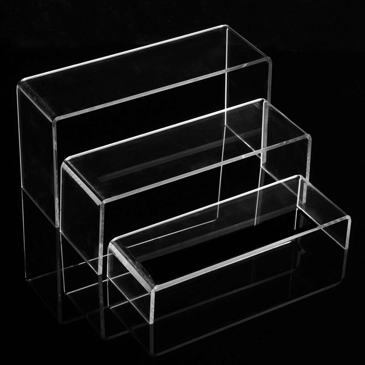 3-Tier Clear Acrylic Shoe Display Stand Jewelry Cosmetics Rack