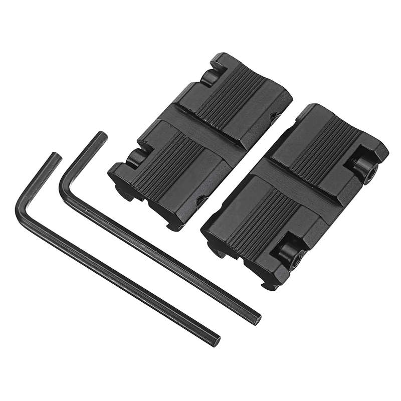 2Pcs 11mm Dovetail to 20mm Picatinny Weaver Rail Converter Adapter Scope