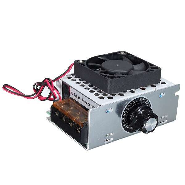AC 220V 4000W SCR Electric Voltage Regulator Dimmer Temperature Motor Speed Controller With Fan
