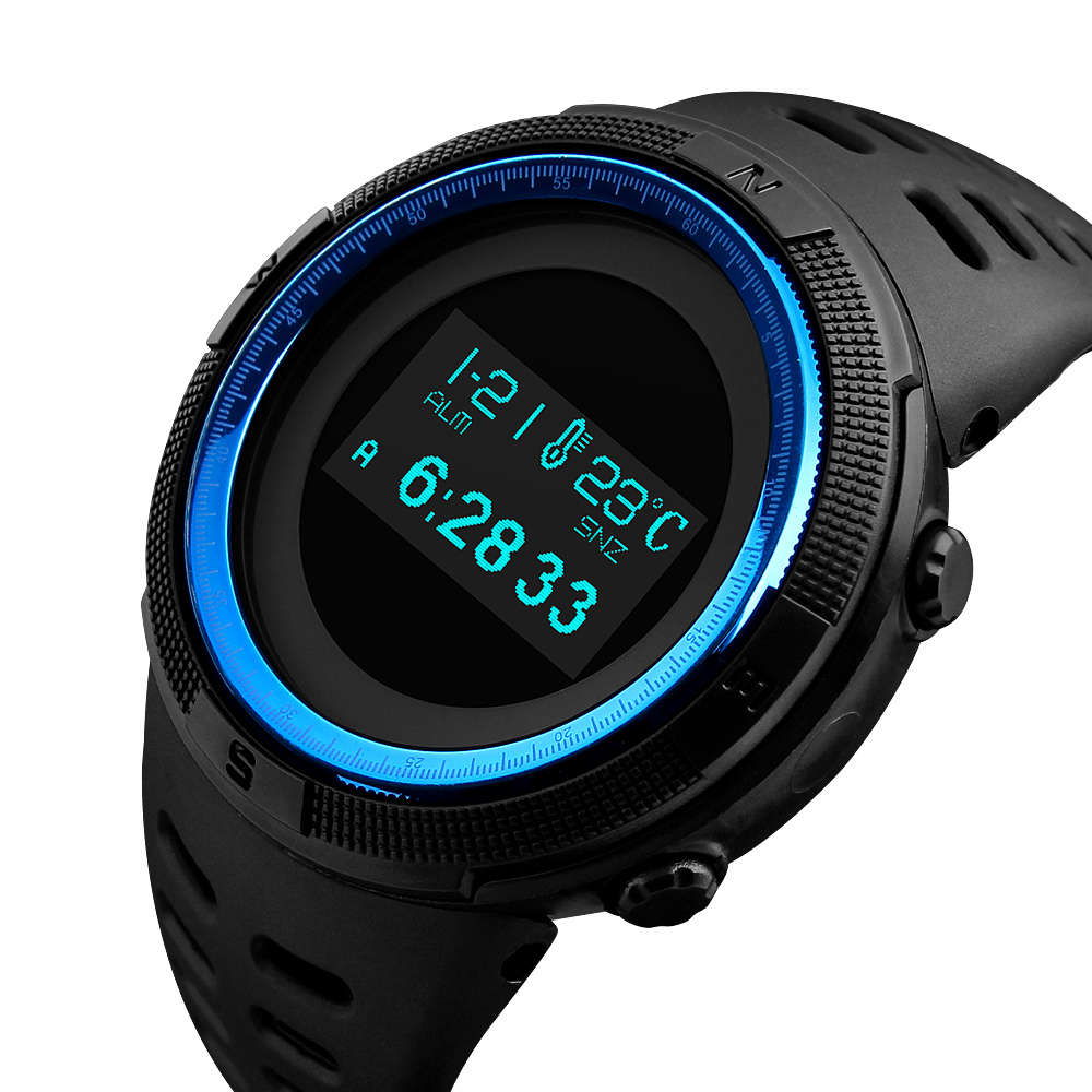 New SKMEI 1360 Compass Thermometer Countdown Pedometer Calorie OLED Digital Watc