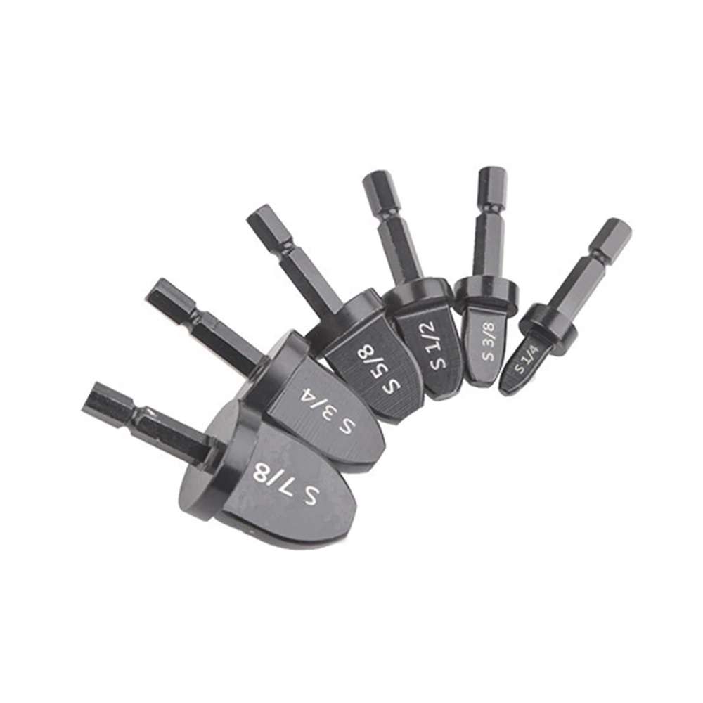 6pcs 1/4-7/8 Inch Imperial Hexagonal Tube Expander Drill Bit Air Conditioner Copper Pipe Flaring Too
