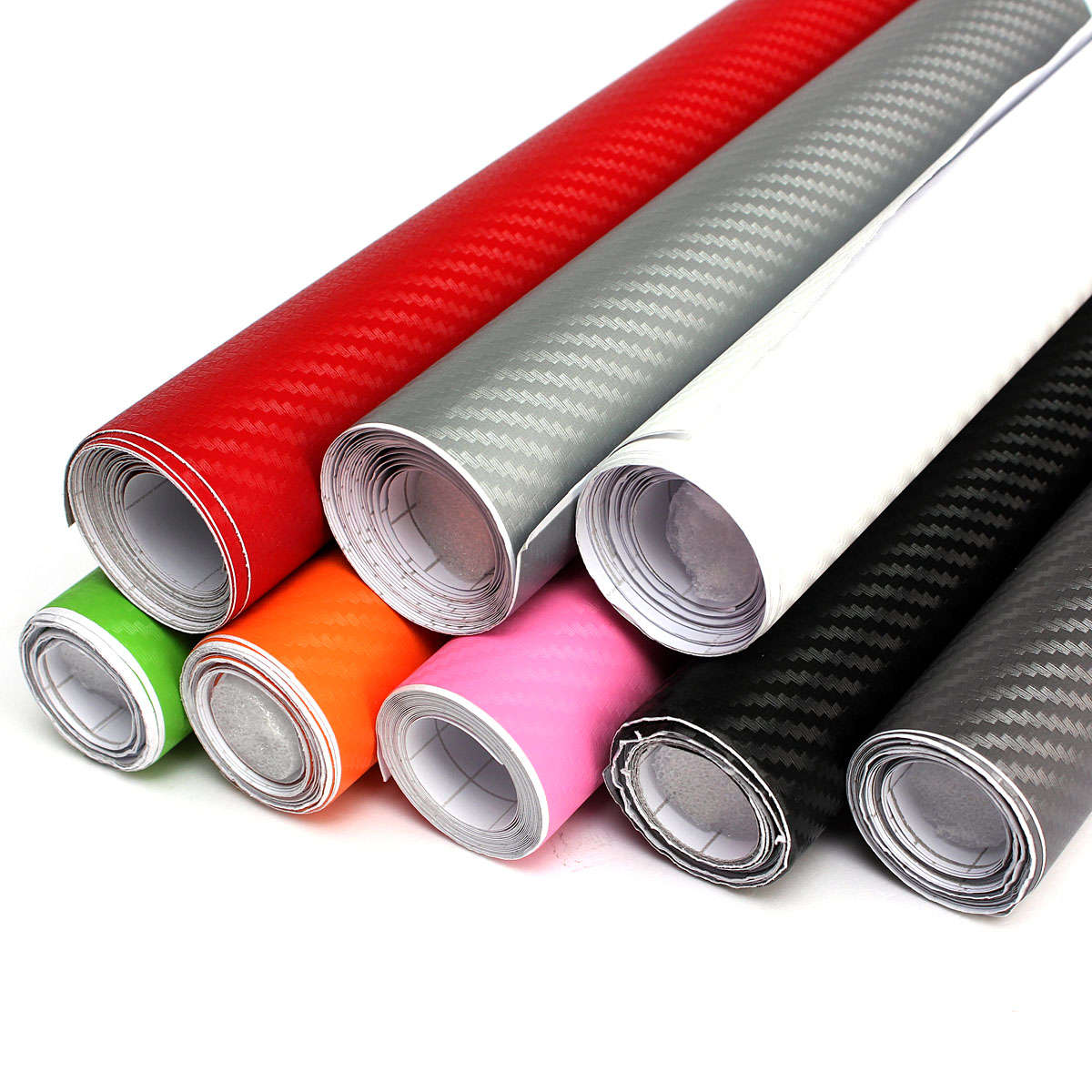 2Mx50CM DIY Gloss 3D Carbon Fiber Vinyl Wrap Roll Film Sticker 8 Colors for Car Vehicle