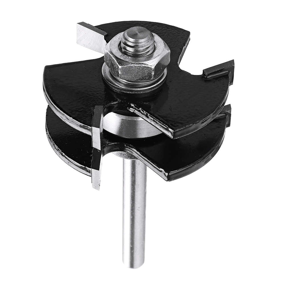 Drillpro 3Pcs 3 Teeth T-shape Tongue & Grooves Router Bit & 45 Degree Lock Miter Router Bit 1/4 Inch