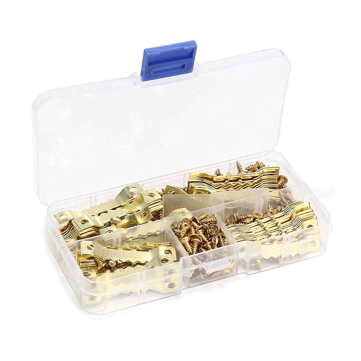 100Pcs Hanging Picture oil Painting Mirror Frame Saw Tooth Hooks Hangers Screws