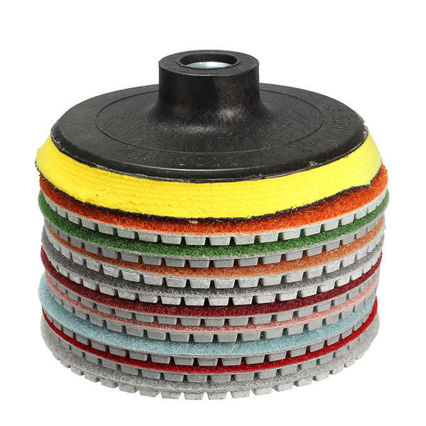 New 15pcs 4 Inch 30-6000 Grit Diamond Polishing Disc with M14 Self-adhesive Pad