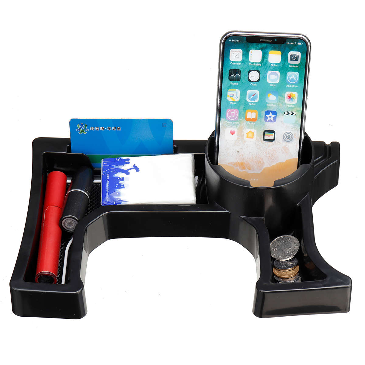 Car Center Console Gear Shift Tray Organizer for Suzuki Jimny 2019-2020 Black