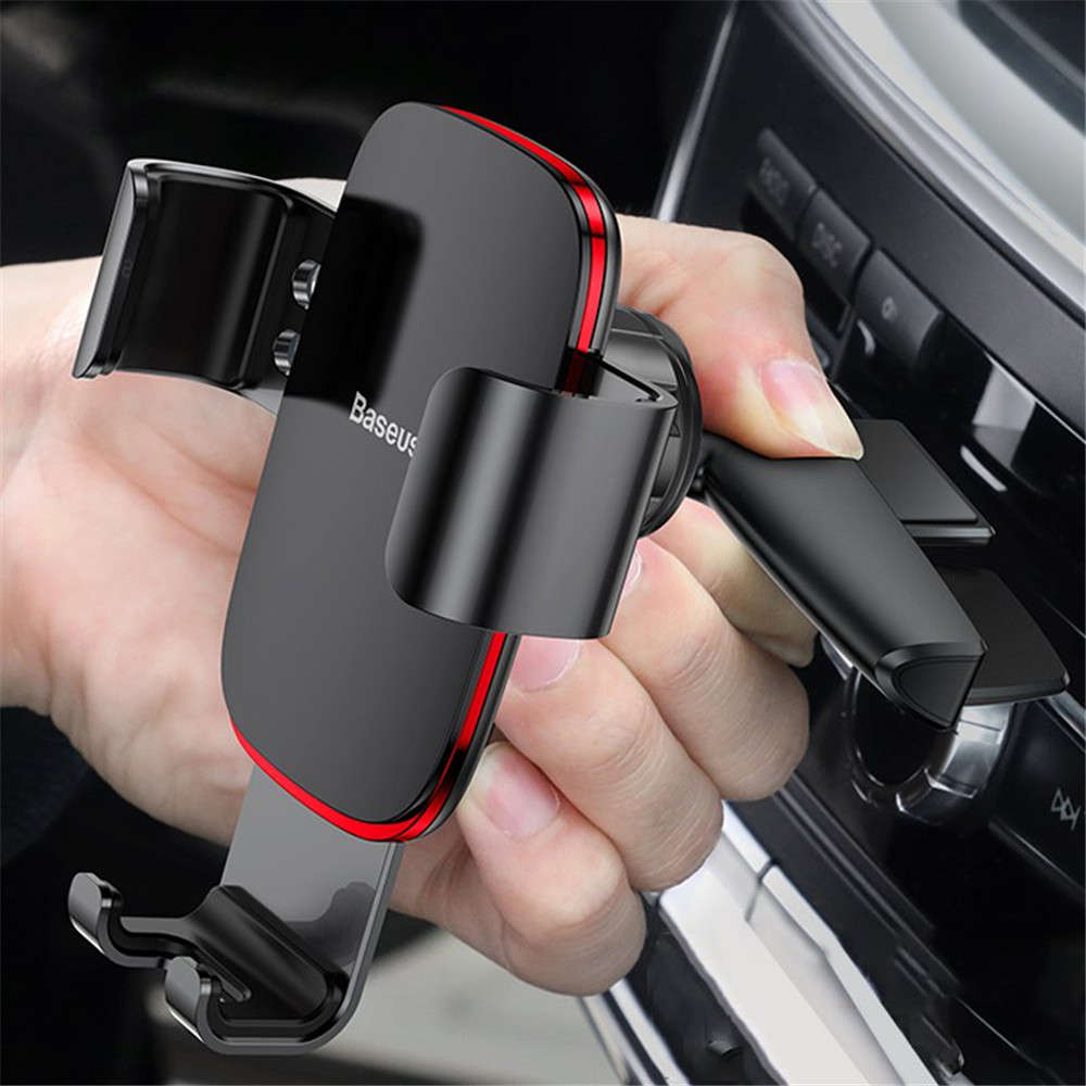 Baseus Metal Gravity Linkage Auto Lock CD Slot Car Mount Holder Stand for Xiaomi Mobil (Color Black)