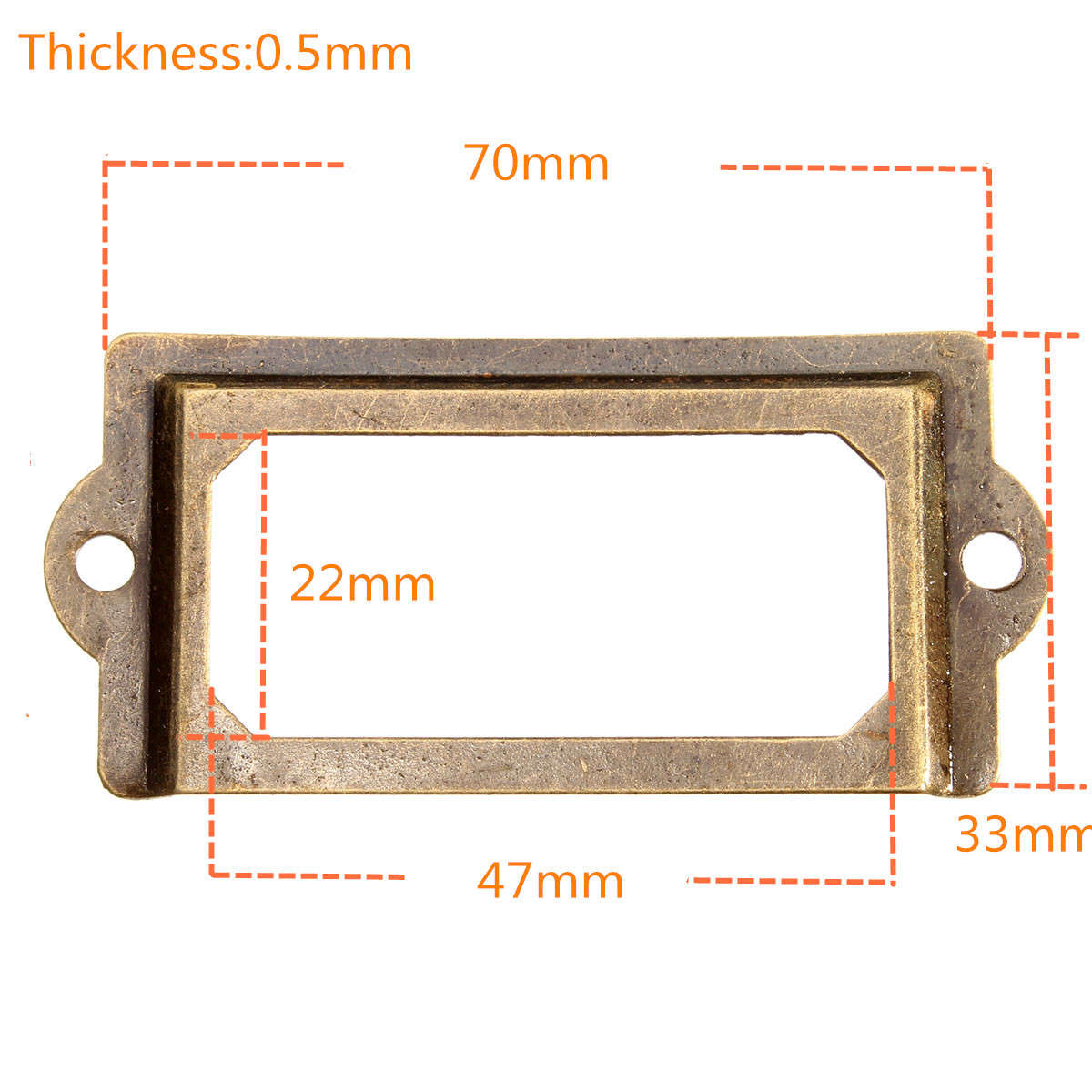12Pcs Antique Brass Metal Label Pull Frame Handle File Name Card Holder For Furniture Cabinet Drawer