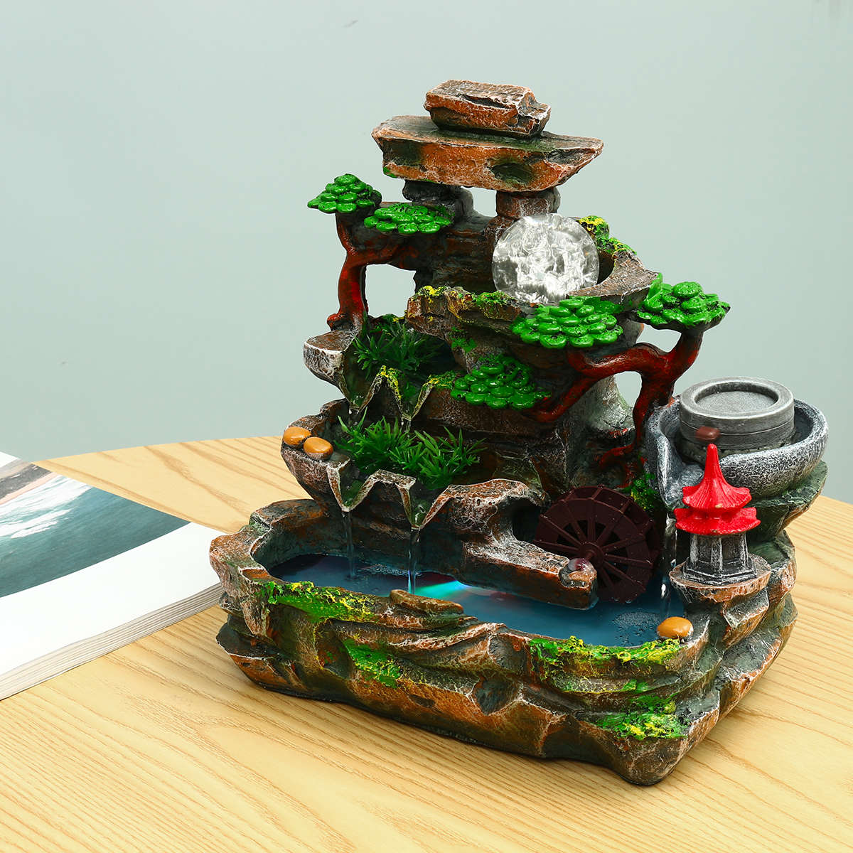 Calming Fountain Water Feature Ornament Home Decor Relaxing Soothing Indoor...