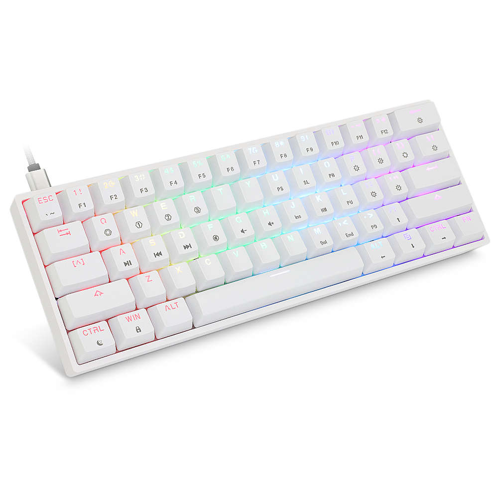 Geek GK61 61 Keys Mechanical Gaming Keyboard Hot Swappable Gateron Optical Switch RGB