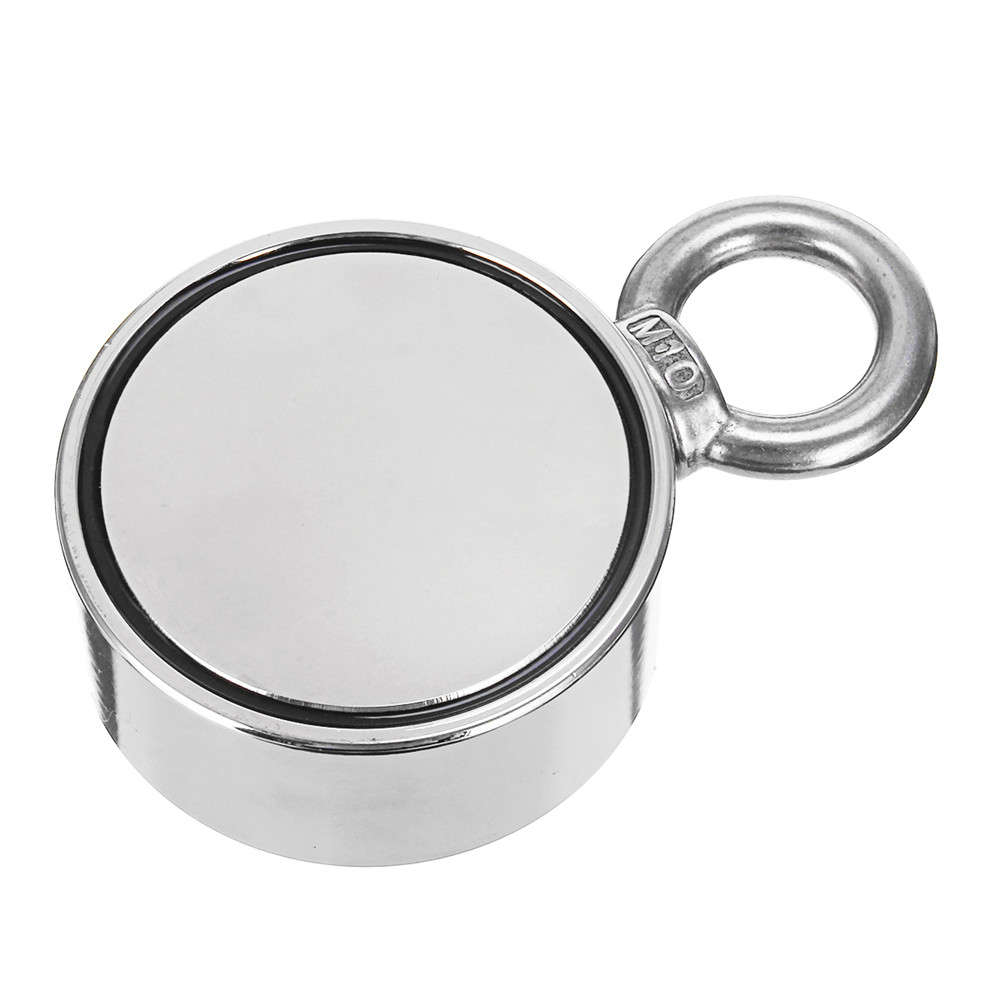 Double Side 420kg D75mm Neodymium Fishing Salvage Recovery Magnet For Detecting Metal Treasure
