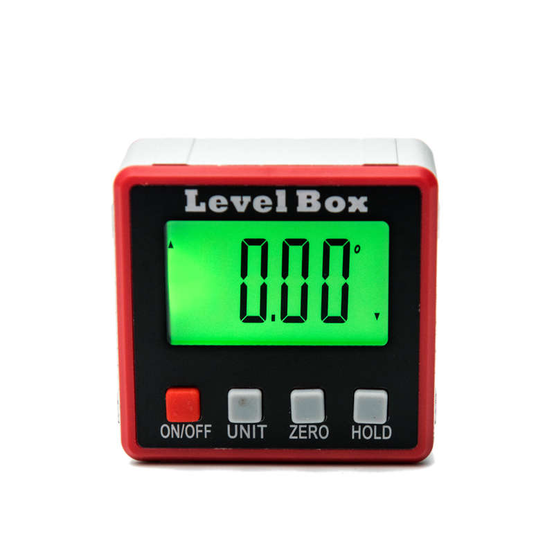Red Precision Digital Protractor Inclinometer Level Box Digital Angle Finder Bevel Box with Mag