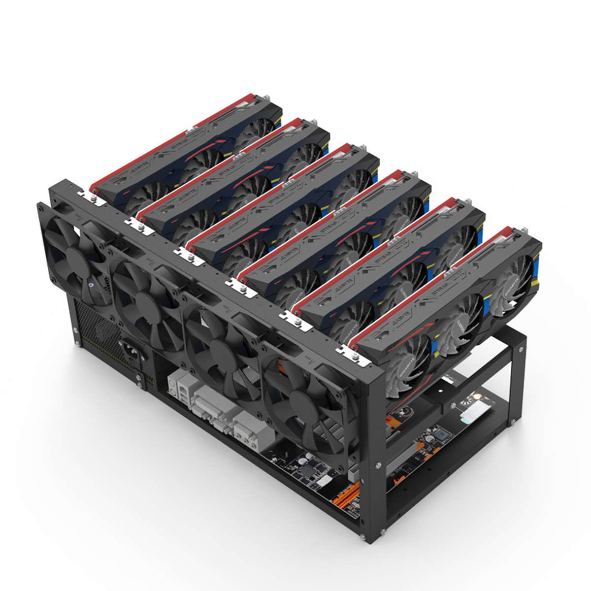 6 Gpu Mining Case Steel Open Air Miner Mining Rig Computer Case Eth Frame Rig For Bitcoin Miner Kit