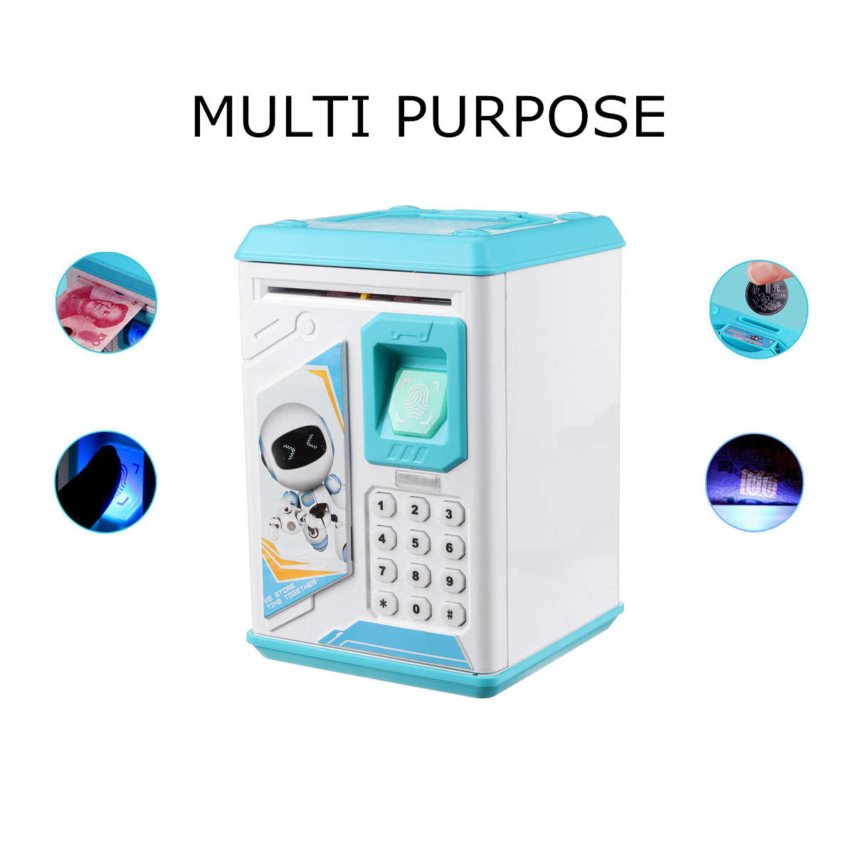 Kids ATM Fingerprint Password Money Box