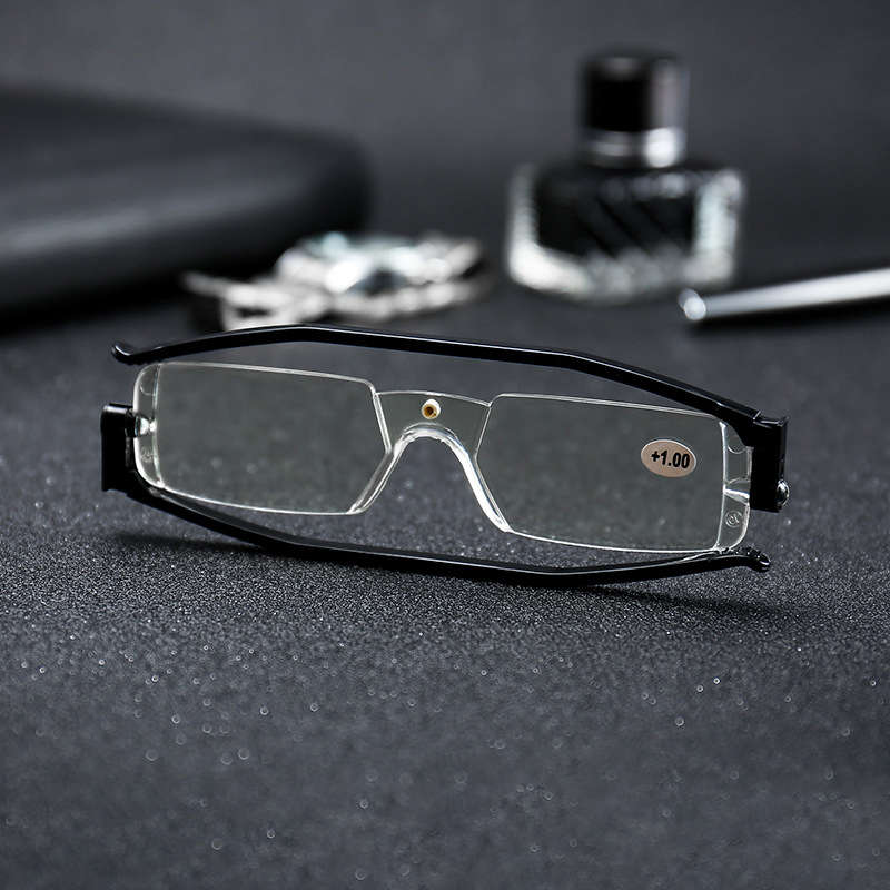 Portable 360 Rotation Folding Reading Glasses with Case An (Magnification Strength 4.0 Color Orange)