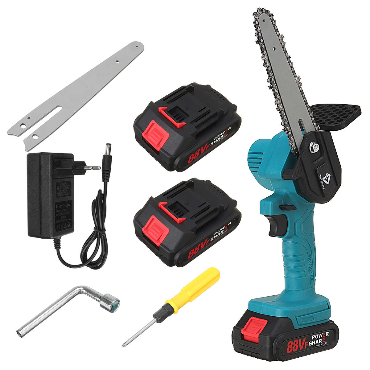 Doersupp 6 Inch 88VF Cordless Electric Chain Saw Wood Mini Cutter One-Hand Saws