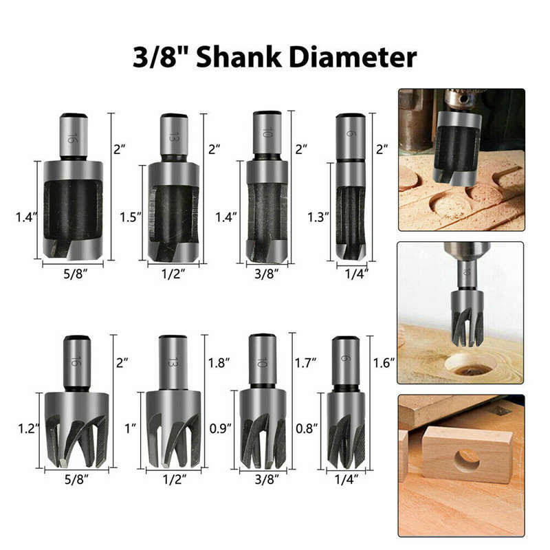 Drillpro 23Pcs Woodworking Chamfer Countersink Drill Bit 6pcs 1/4 Inch Hex 5 Flute 90 Degree Counter