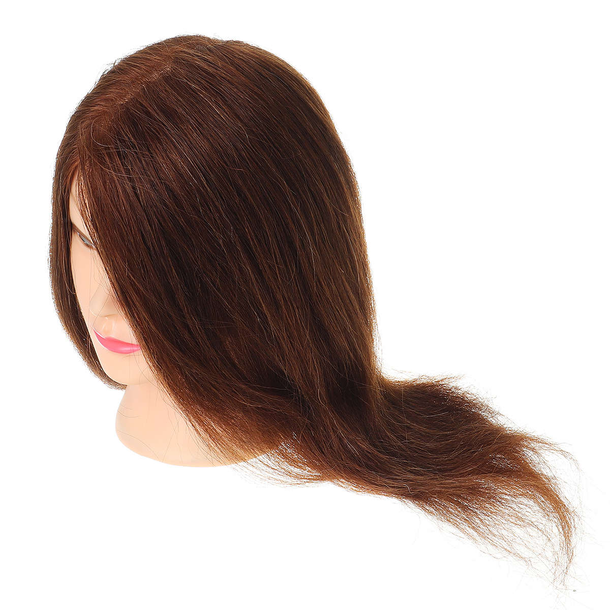 100% Real Human Hair Mannequin Head Salon Hairdressing 18'' Training Head + Clamp